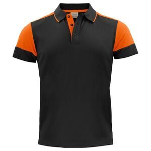 Printer Mens Prime Contrast Polo Shirt / Black/Orange